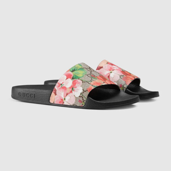 2018 NWT Gucci Women's Blooms slide sandal GG Supreme Canvas Size US6-11 Buy Online 