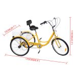 24" 3 Wheel Adult 6-speed Shifter Tricycle Bicycle Trike W/Basket Yellow Buy Online 