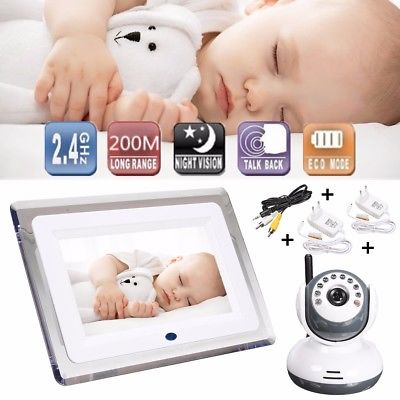 2.4GHz Wireless 7" TFT LCD Video Baby Monitor with Night vision Remote Camera Buy Online 