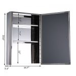 24"x16" Bathroom Mirrored Medicine Cabinet Storage 3 Shelves Stainless Steel Buy Online 
