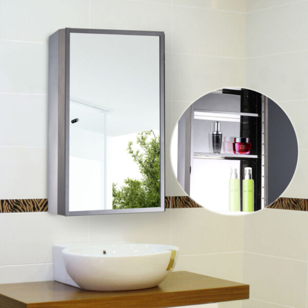 24"x16" Bathroom Mirrored Medicine Cabinet Storage 3 Shelves Stainless Steel Buy Online 