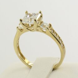 2.5 Ct 14K Real Yellow Gold Princess Cut 3 Stone Engagement Wedding Promise Ring Buy Online 
