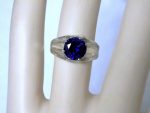 2.50ct blue sapphire gypsy 925 sterling silver ring size 6.5 USA Buy Online 