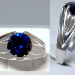 2.50ct blue sapphire gypsy 925 sterling silver ring size 6.5 USA Buy Online 