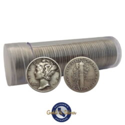 $5 Face Value Mercury Dimes 90% Silver 50-Coin Roll (Circulated) Buy Online 