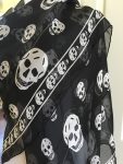 Alexander McQueen Authentic New Classic Skull Silk Scarf Black Buy Online 