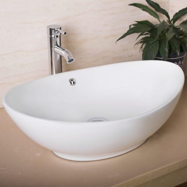 Bathroom Porcelain Ceramic Vessel Sink Basin Bowl Faucet Popup Drain Combo White Buy Online 