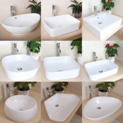 Bathroom Porcelain Ceramic Vessel Sink Basin Bowl Faucet Popup Drain Combo White Buy Online 