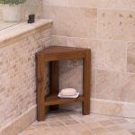 Belham Living Corner Teak Shower Bench with Shelf Buy Online 