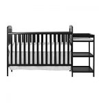Black Baby Crib Nursery Furniture Changing Table Toddler Bed Rail Table Station Buy Online 