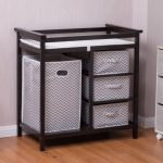 Black Infant Baby Changing Table w/3 Basket Hamper Diaper Storage Nursery New Buy Online 