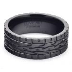 Black Zirconium Eagle F1 Supercar Nascar Tire Tread Men's Wedding Ring LWR Buy Online 