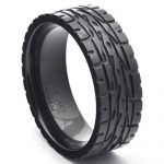 Black Zirconium Eagle F1 Supercar Nascar Tire Tread Men's Wedding Ring LWR Buy Online 