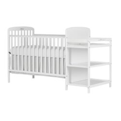 Dream On Me, 4 in 1 Full Size Crib and Changing Table Combo, White Buy Online 
