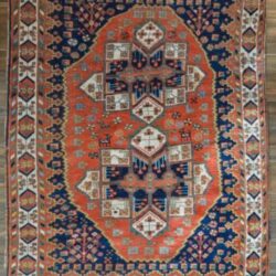 EXTRA SPECIAL ANTIQUE PERSIAN AFSHAR TRIBAL RUG - 4'7" x 6'4" RED & BLUE Buy Online 