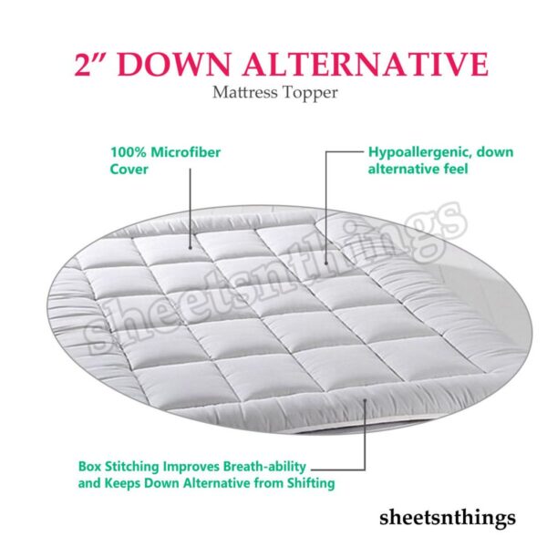 Extra Soft Plush Fiber Overfilled Pad, 2" Down Alternative Mattress Topper Buy Online 