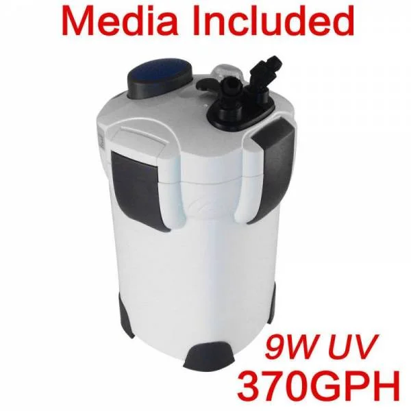 FREE MEDIA 100 GAL Aquarium Fish Tank Canister Filter + 9W UV Sterilizer370 GPH Buy Online 