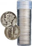 FULL DATES Roll of 50 $5 Face Value 90% Silver Mercury Dimes Buy Online 