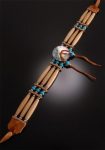 Fantastic Abalone, Bone and Leather Choker - 3 strand Bone choker necklace 7D12B Buy Online 