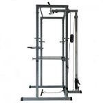 Fitness Power Rack w/Lat Pull Attachment Weight Holder Exercise Station Function Buy Online 