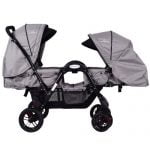 Foldable Face To Face Twin Baby Stroller Double Kids Infant Reclining Seats Gray Buy Online 