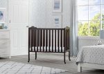 Folding Portable Crib with Mattress, Dark Chocolate For Small Spaces or Travel Buy Online 