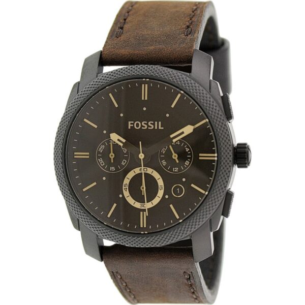 Fossil Men's Machine FS4656 Brown Leather Analog Quartz Fashion Watch Buy Online 