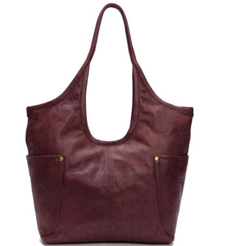 Frye Black Cherry Campus Rivet Leather Large Shoulder Bag NWT $398 Buy Online 