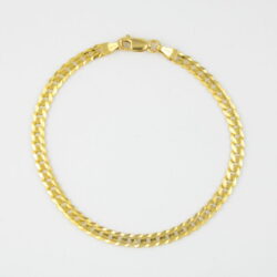 GENUINE 14K Pure Yellow Gold 3.5MM Womens 7in Cuban Curb Link Chain Bracelet- 7" Buy Online 