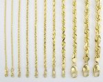 GENUINE 14K Yellow Gold 16"-32" Rope Chain Pendant Necklace Men Women 1MM to 5MM Buy Online 