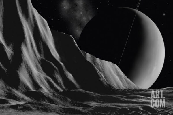 Ice Cliffs Of Miranda - Noir Giclee Poster Print by David A Hardy, 72x48 Buy Online 
