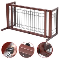 Indoor Home Safety Wood Baby Barrier Free Standing Extra Wide Pet Fence Gate Dog Buy Online 