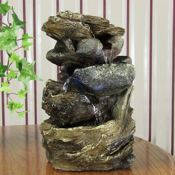 Indoor Water Fountain Tabletop Waterfall LED Light Zen Decor Table Small Rock Buy Online 