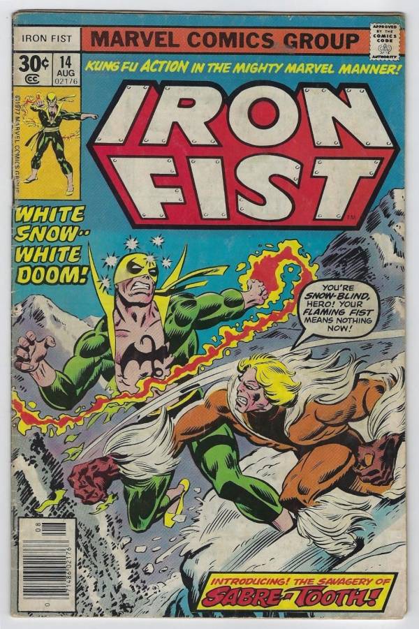 Iron Fist #14 (1977, Marvel) 1st App Sabretooth, Chris Claremont, Byrne, VG/VG+ Buy Online 