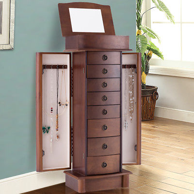 Jewelry Cabinet Armoire Storage Chest Box Stand Organizer Wood Christmas Gift Buy Online 