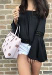 Kate Spade Haven Lane Hani Small Tote Glitter Pink Polka Dot Top Zip Handbag Buy Online 