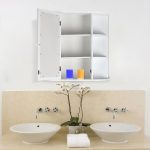 Medicine Cabinet White Framed Mirror Door Wall Mounted Bathroom Storage Shelves Buy Online 