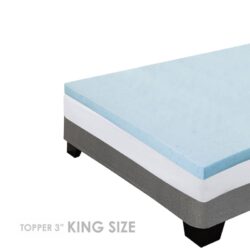 Memory Foam Mattress Topper 3 Inch Thick Cooling Gel - KING Size - Memory Foam T Buy Online 