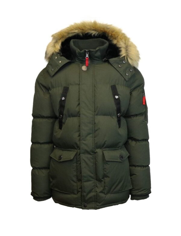 Mens Heavy Parka Jacket Coat Bubble Outerwear W/ Detachable Hood & Fur Trim NWT Buy Online 