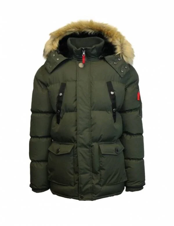 Mens Heavy Parka Jacket Coat Bubble Outerwear W/ Detachable Hood & Fur Trim NWT Buy Online 
