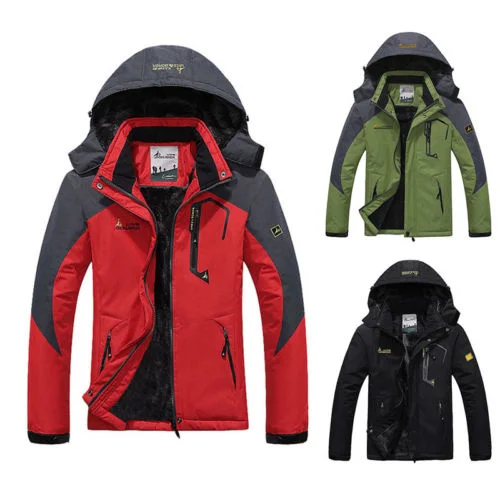 Men's Sport Waterproof Hiking Jacket Coat Winter Ski Outdoor Hoodie Parka L-6XL Buy Online 