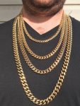 Miami Cuban Link Chain W. 1ct Diamond Clasp 14k 18k Gold Plated Stainless Steel Buy Online 