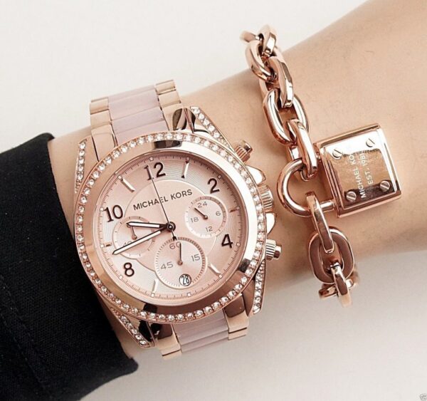 Michael Kors Women's Blair Chrono 100m Rose Gold Stainless Steel Watch MK5943 Buy Online 
