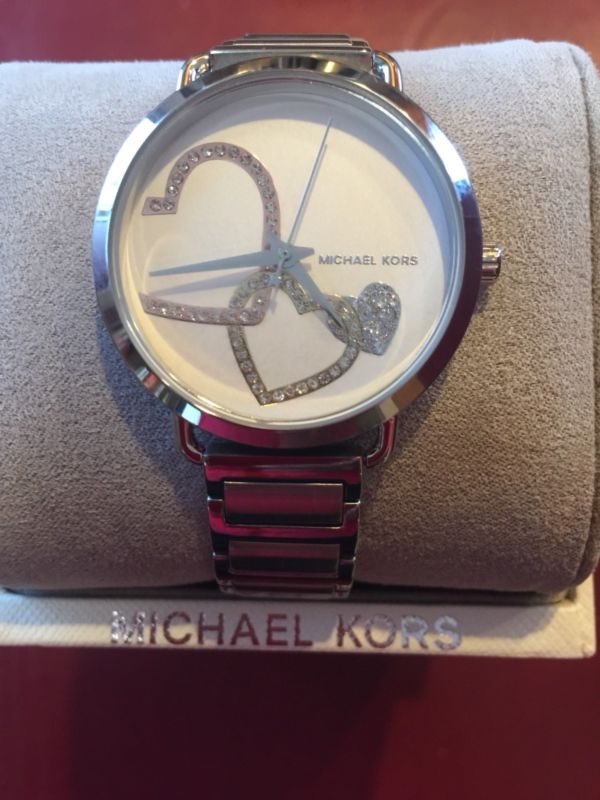 Michael Kors Women's MK 3823 'Portia' Quartz Casual Watch, Color:Silver-Tone Buy Online 