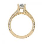 Micropave 2 Carat VS1/H Round Cut Diamond Engagement Ring Yellow Gold Buy Online 