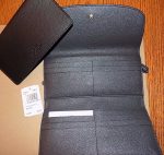 NWT Coach F16613 Black Pebbled Leather Checkbook Wallet F16613 $250 FREE SHIP! Buy Online 