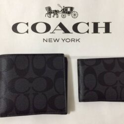 NWT F74993 COACH MEN'S COMPACT ID SIGNATURE COATED CANVAS AND LEATHER WALLET Buy Online 