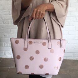 NWT Kate Spade Haven Lane Hani Small Tote Glitter Pink Polka Dot Top Zip Handbag Buy Online 