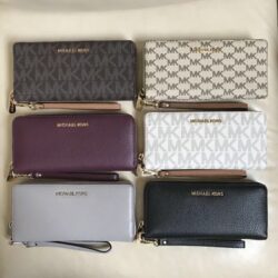 NWT Michael Kors Travel Continental Leather PVC Wallet Various Color Buy Online 