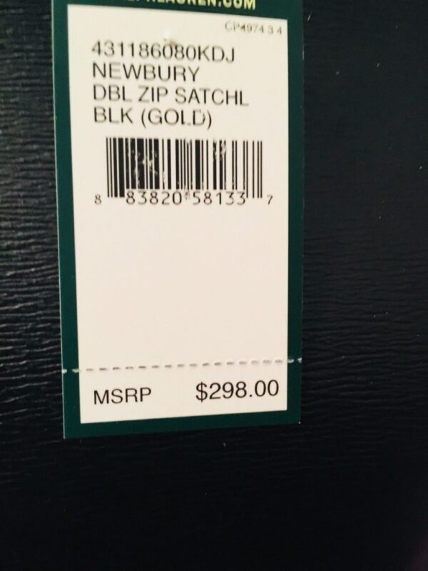 NWT Ralph Lauren Leather Newbury Double Zip Satchel (Black/Gold) Buy Online 